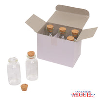 Art.987 Botellita De Cristal Con Tapa aprox. 20ml 6x2.7cm 6pz