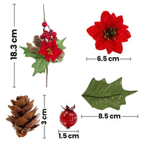 Art.9884 Pick Natural Nochebuena/Cereza/Piña 19cm 1pz