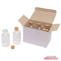 Art.989 Botellita De Cristal Con Tapa aprox. 30ml 7x3.2cm 6pz