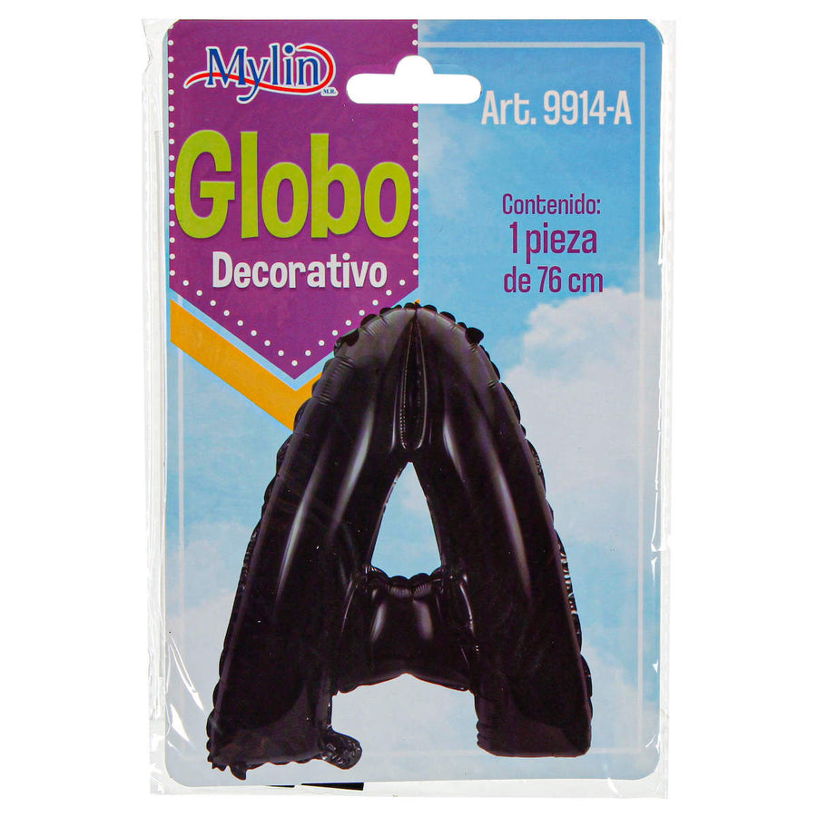 Art.9914 Globo Letra Negro 76cm 1pz