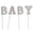Fantasías Miguel Art.996 Pick Letras Baby 12x4cm 4pz Blanco