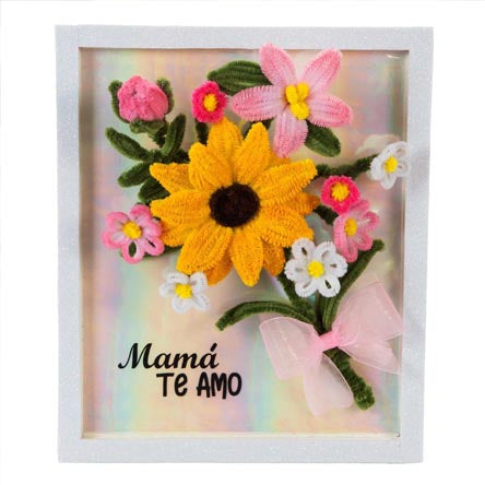 Cuadro Con Flores De Chenille