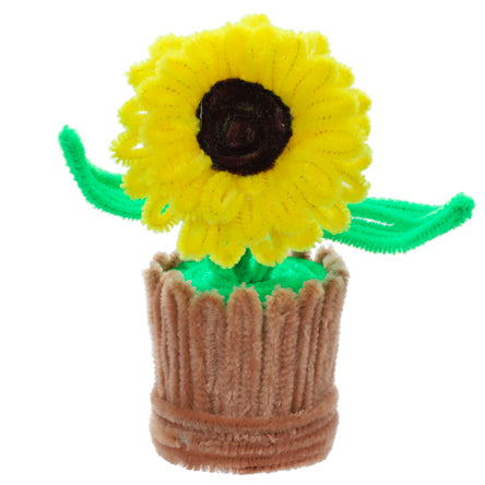 Maceta Con Girasol De Chenille