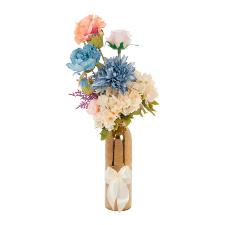 Florero Boda Azul/Oro