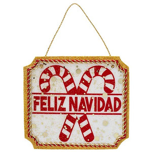 Letrero Feliz Navidad Bastones