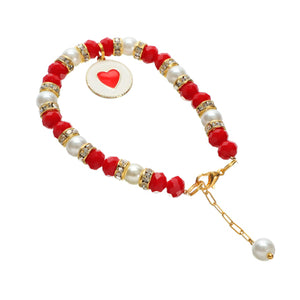 Pulsera Roja Con Dije De Corazón