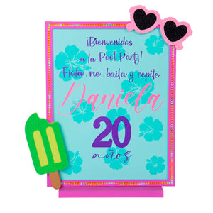 Letrero Pool Party Lentes