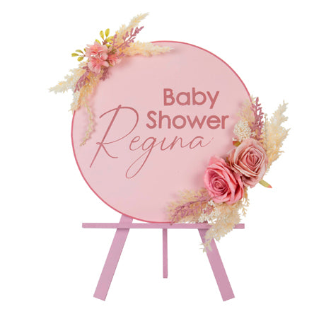 Letrero Baby Shower Elefante Rosa
