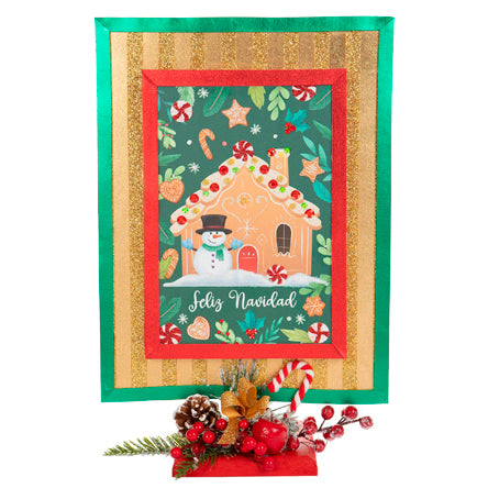 Adorno Cuadro Muñeco De Nieve