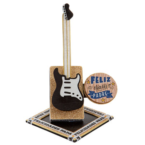 Porta Pluma Guitarra Negra Para Papá