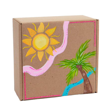 Caja Pintada De Palmera