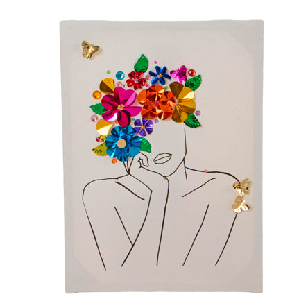 Lienzo Con Flores De Lentejuela