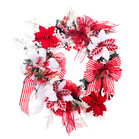 Corona Navideña Rojo-Blanco