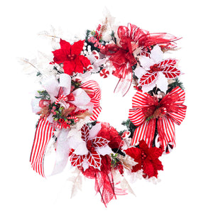 Corona Navideña Rojo-Blanco