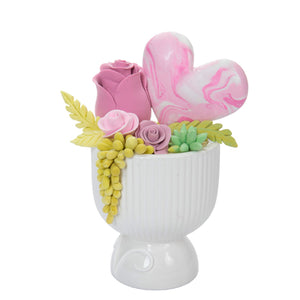 Maceta Corazón Marmoleado