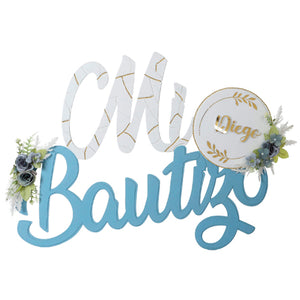 Letrero Mi Bautizo Nubes