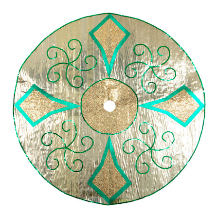 Pie De Arbol Navideño Oro-Esmeralda