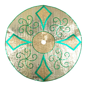 Pie De Arbol Navideño Oro-Esmeralda