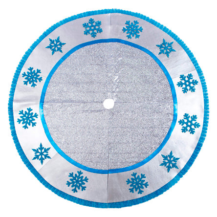 Pie De Árbol Navideño Copos De Nieve