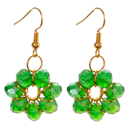 Aretes Flor Verde