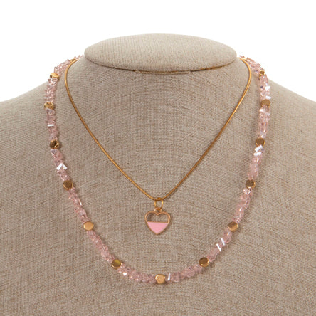 Collar Corazón Rosa