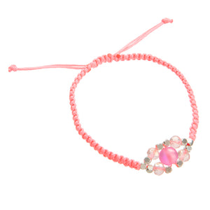 Pulsera Tejida Rosa