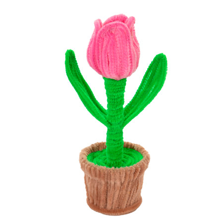 Maceta Con Tulipán De Chenille
