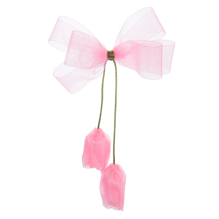 Moño De Liston Organza Rosa