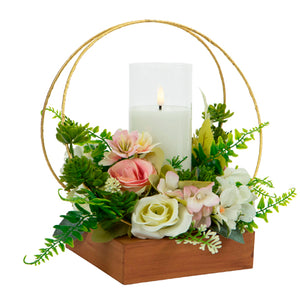 Centro De Mesa Con Vela Y Aros