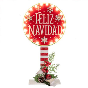 Adorno Letrero Feliz Navidad Con Luz