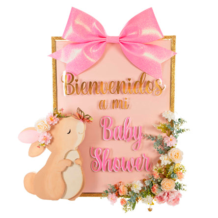Letrero Baby Conejita Rosa