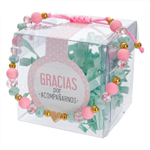 Pulsera Menta-Rosa Corazon