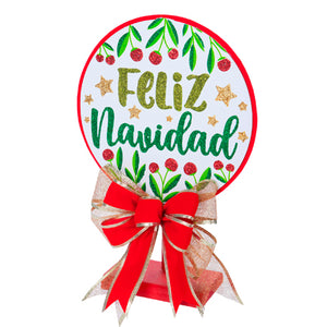 Letrero Feliz Navidad Rojo-Verde