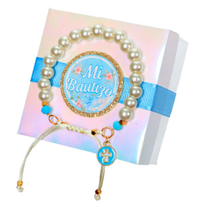 Recuerdo Pulsera Bautizo Azul