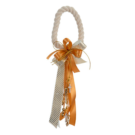Bendición Marfil Oro Con Cordón De Algodón