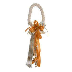 Bendición Marfil Oro Con Cordón De Algodón