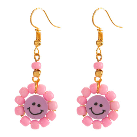 Aretes Rosas Con Lila De Caritas