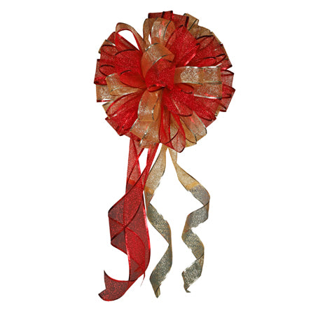 Moño Navideño Rojo-Oro