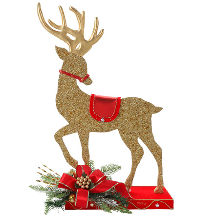 Reno Navideño Rojo-Oro