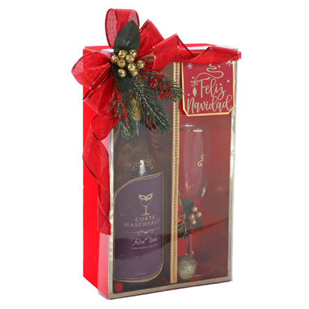Regalo Caja Con Botella Navideña