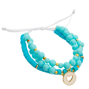 Pulsera Turquesa Dije Corazon