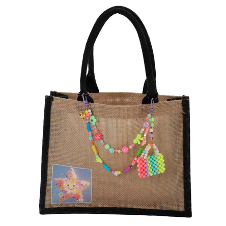Bolsa De Yute Con Bolsita De Cuentas