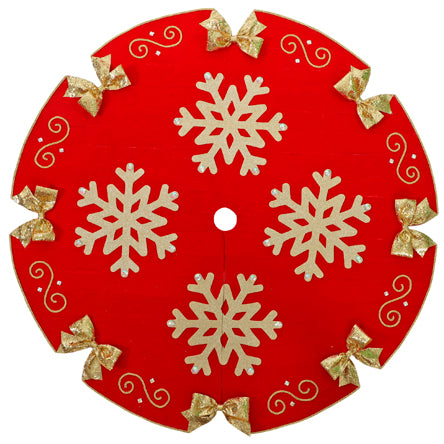 Pie De Arbol Navideño Copos De Nieve
