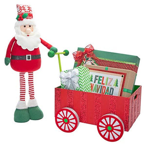 Santa Con Carrito Regalos Navideños