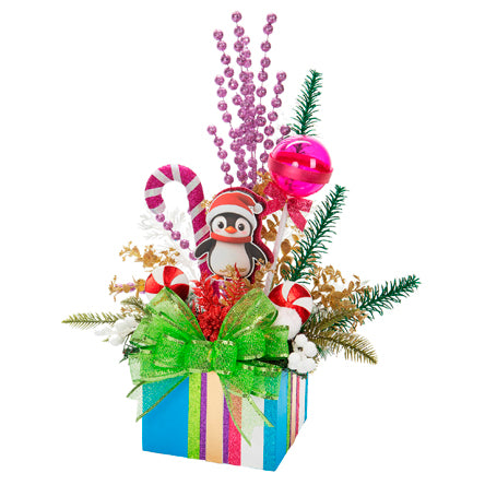 Adorno Navideño Multicolor Con Pinguino