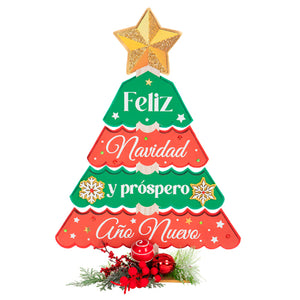 Pino Madera Navideño Con Cascabel