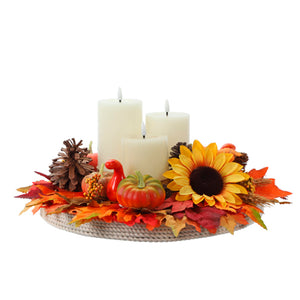 Arreglo Floral Otoñal Con Velas