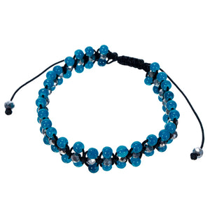 Pulsera Tejida Jade Con Plata