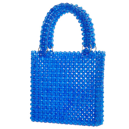 Bolsa Con Cuentas Azul Safiro