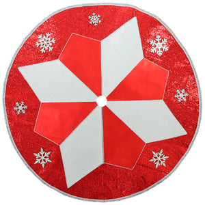 Pie De Árbol Navideño Copos De Nieve